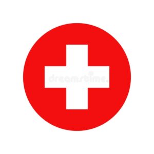 First Aid Sign with Red Background