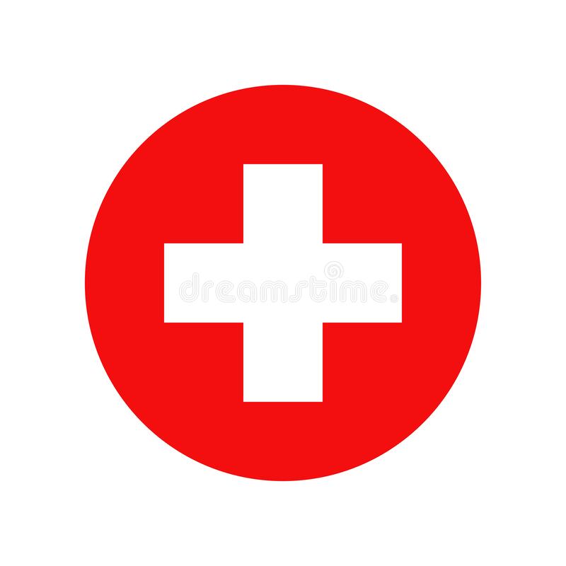 First Aid Sign with Red Background